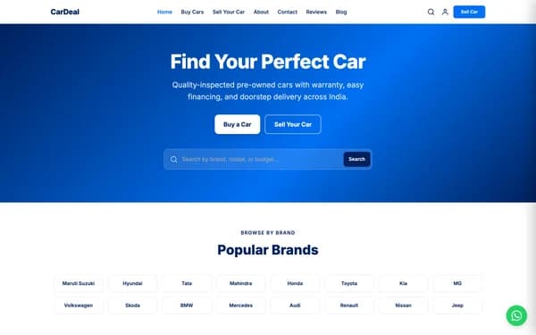 Car Dealership website design