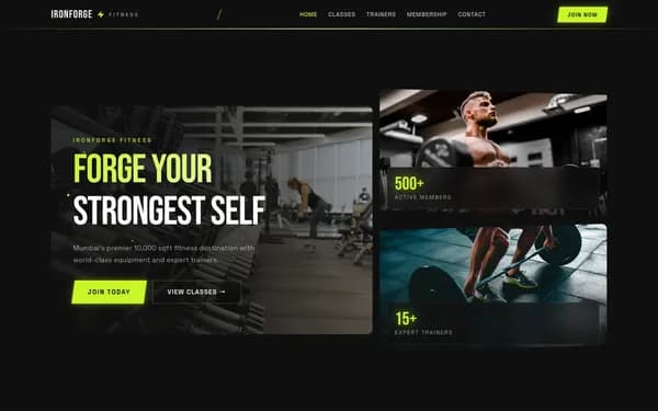 Gym & Fitness website design